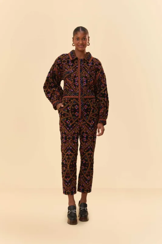 Embroidered Long Sleeve Jumpsuit sold by FARM Rio