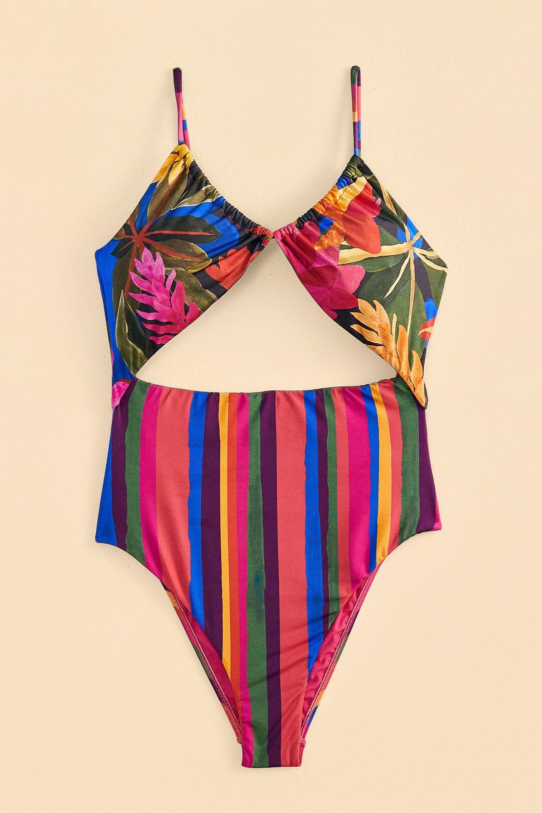Floral Tropical Blue + Colorful Stripes One Piece sold by FARM Rio product image thumbnail 4