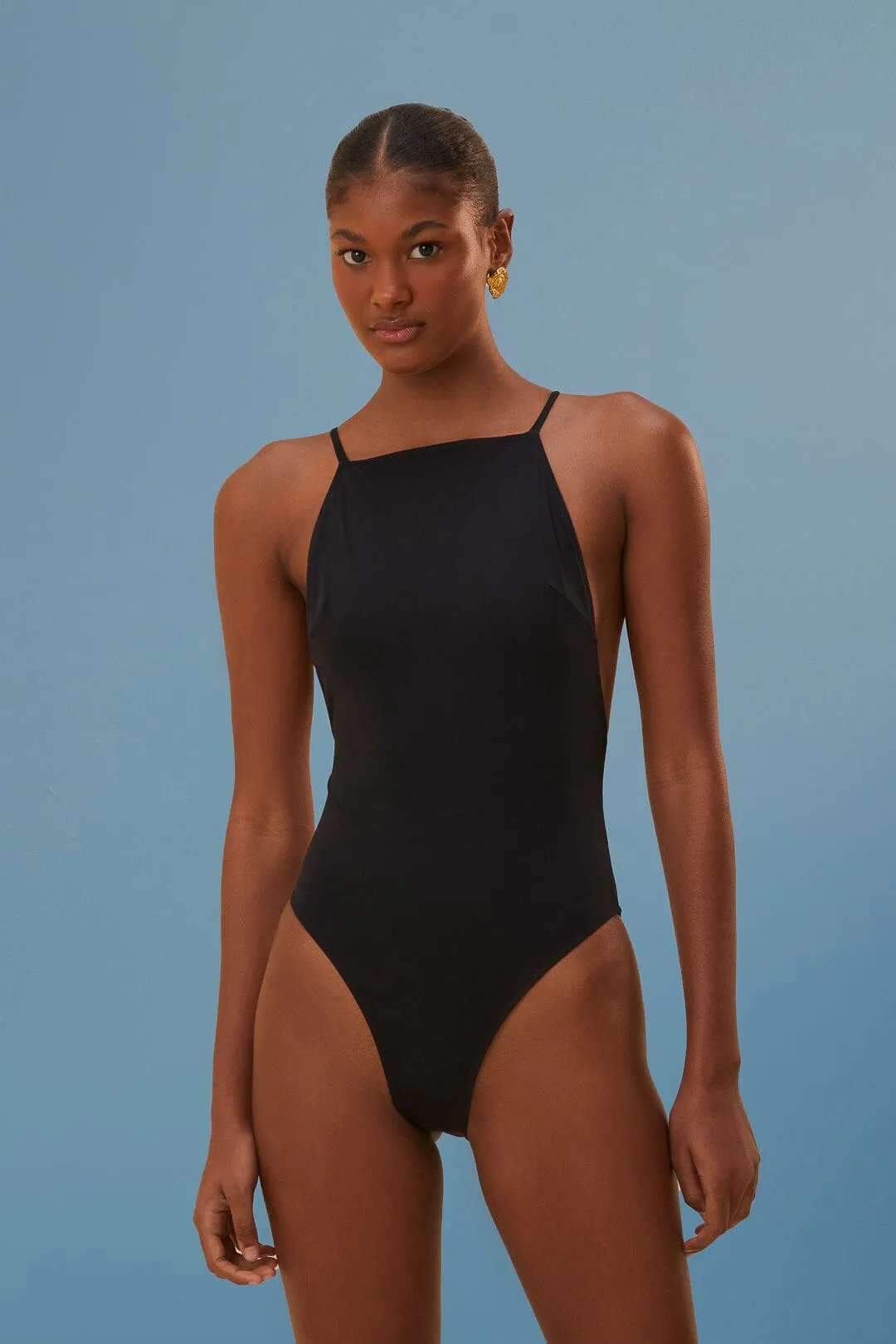 Black One-Piece Swimsuit sold by FARM Rio