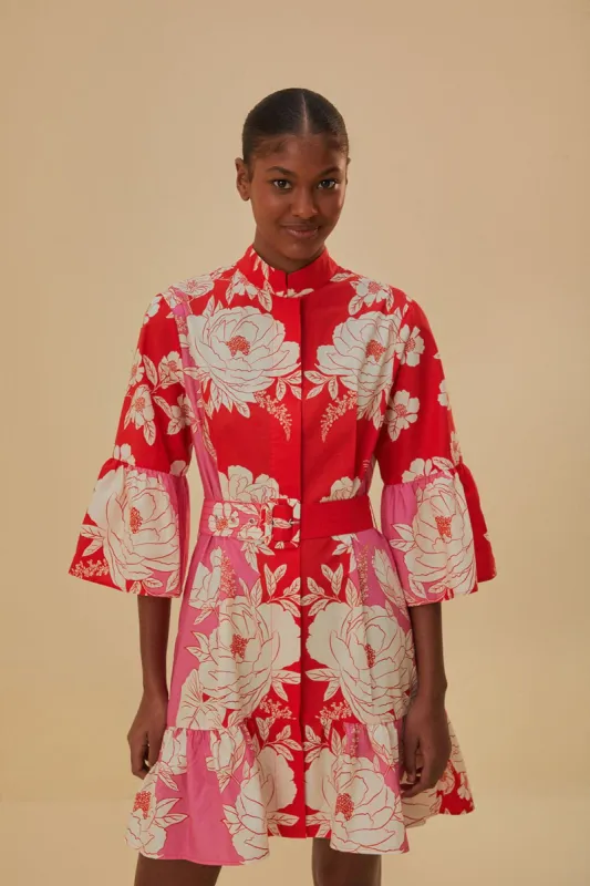 Pink Soft Garden Short Sleeve Mini Dress sold by FARM Rio