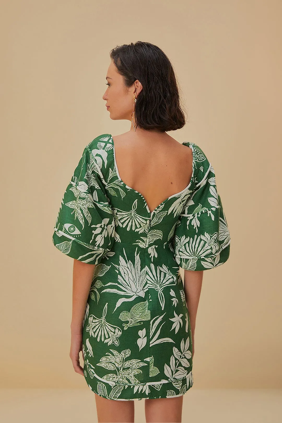 Forest Soul Green Short Sleeve Mini Dress sold by FARM Rio product image thumbnail 4