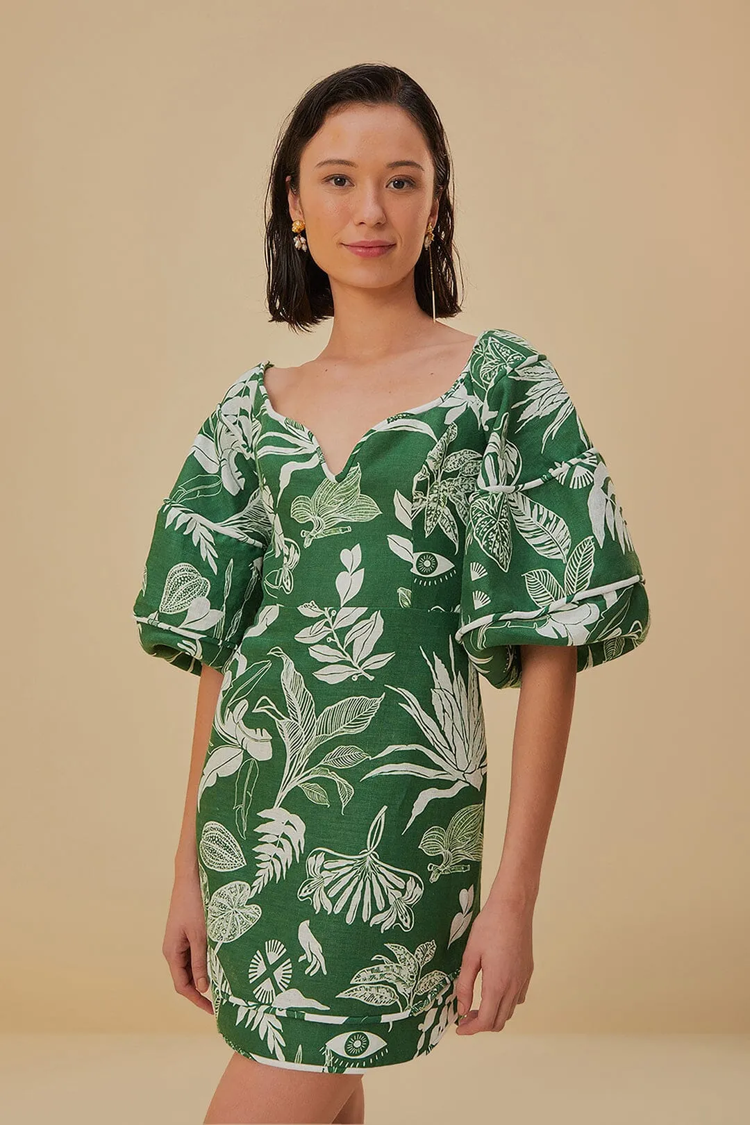 Forest Soul Green Short Sleeve Mini Dress sold by FARM Rio product image thumbnail 2