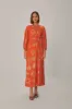 Orange Sunny Mood Sequin Cut Out Midi Dress sold by FARM Rio