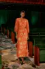 Orange Sunny Mood Sequin Cut Out Midi Dress sold by FARM Rio