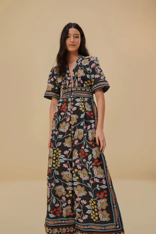 Flowery Black Jumpsuit sold by FARM Rio