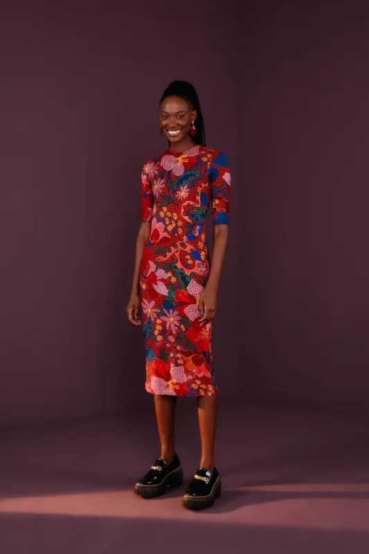 Red Wild Life Lenzing™ Ecovero™ Viscose Midi Dress sold by FARM Rio