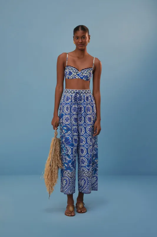 Blue Tile Dream Pants sold by FARM Rio