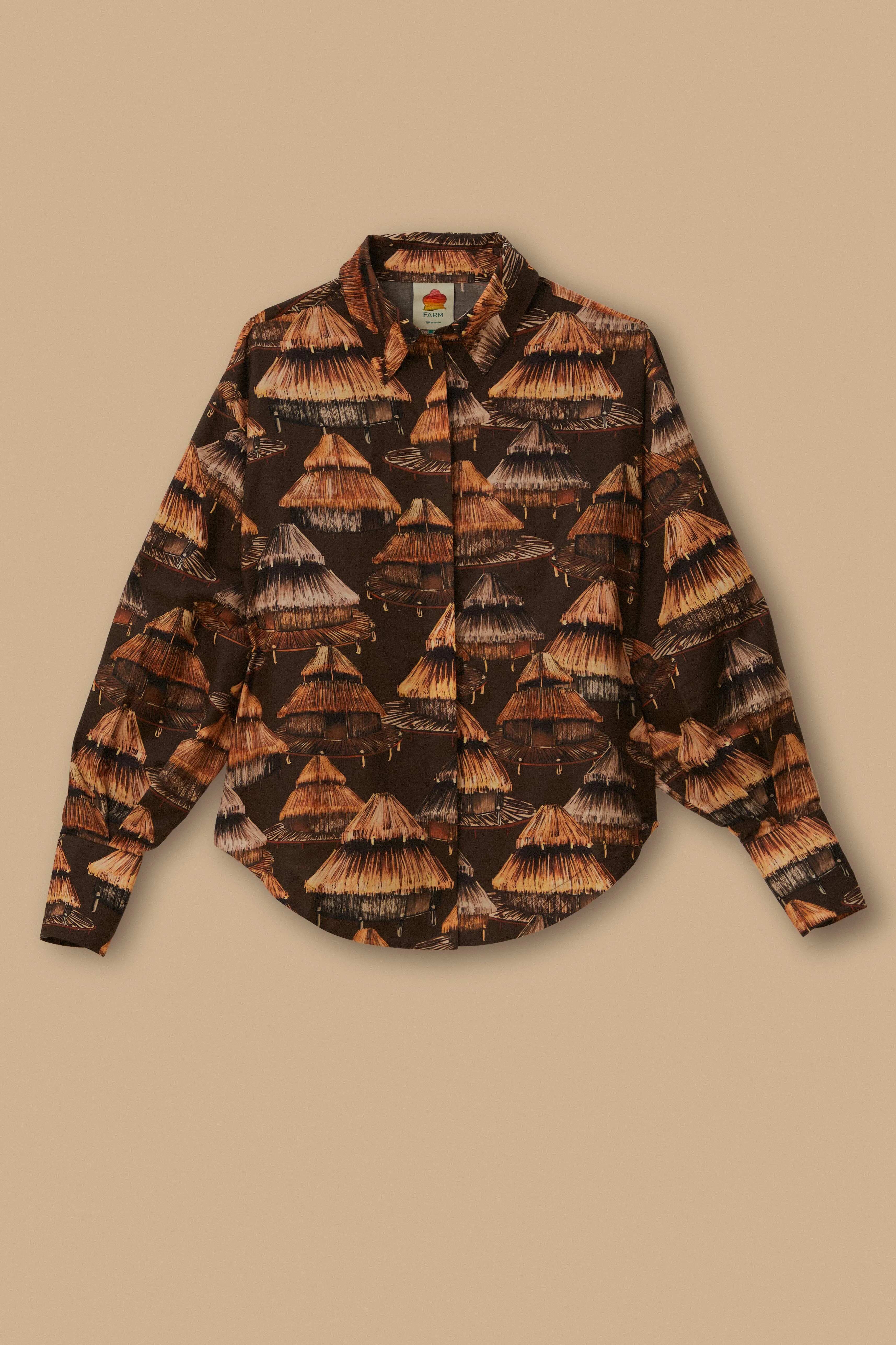 Brown Shuhu Shirt Long Sleeves sold by FARM Rio product image thumbnail 2