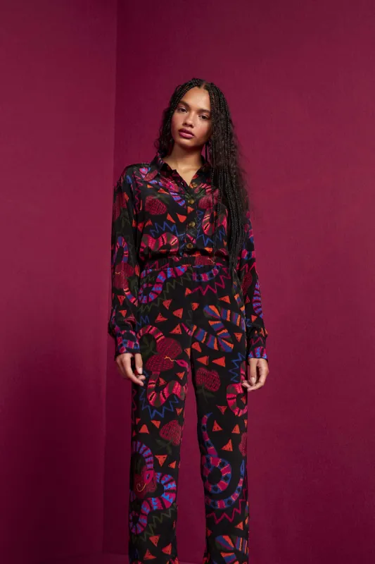 Black Jungle Fruits Pajama Pants sold by FARM Rio