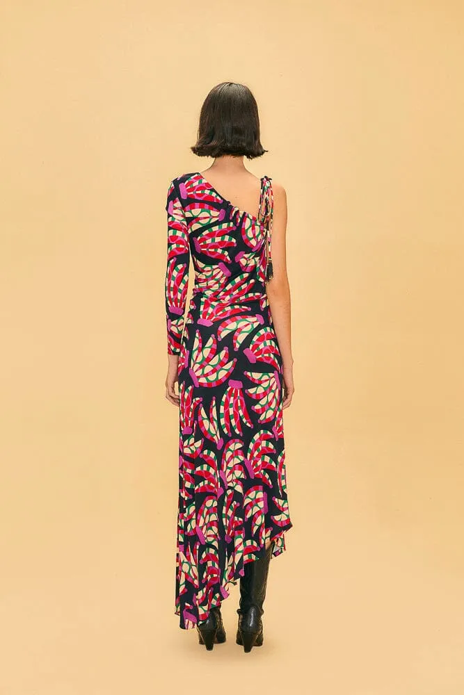 Black Banana Dots One Shoulder Midi Dress sold by FARM Rio product image thumbnail 4