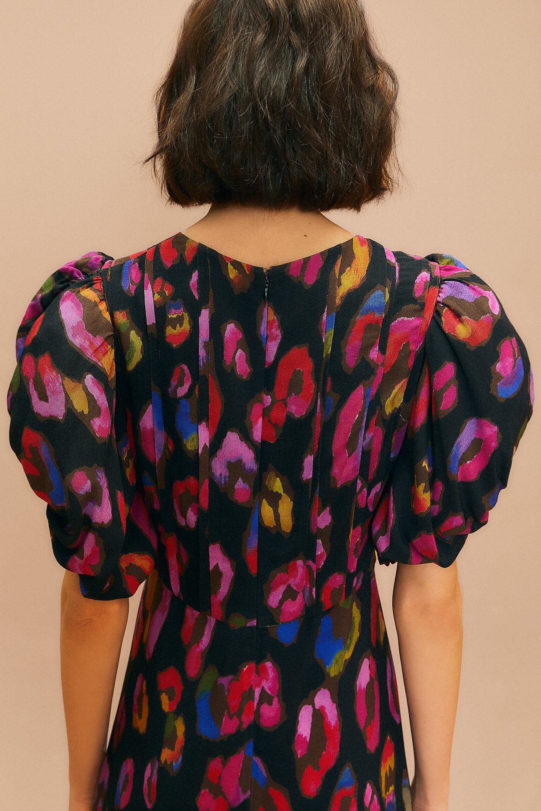 Black Iridescent Leopards Slit Midi Dress sold by FARM Rio product image thumbnail 4