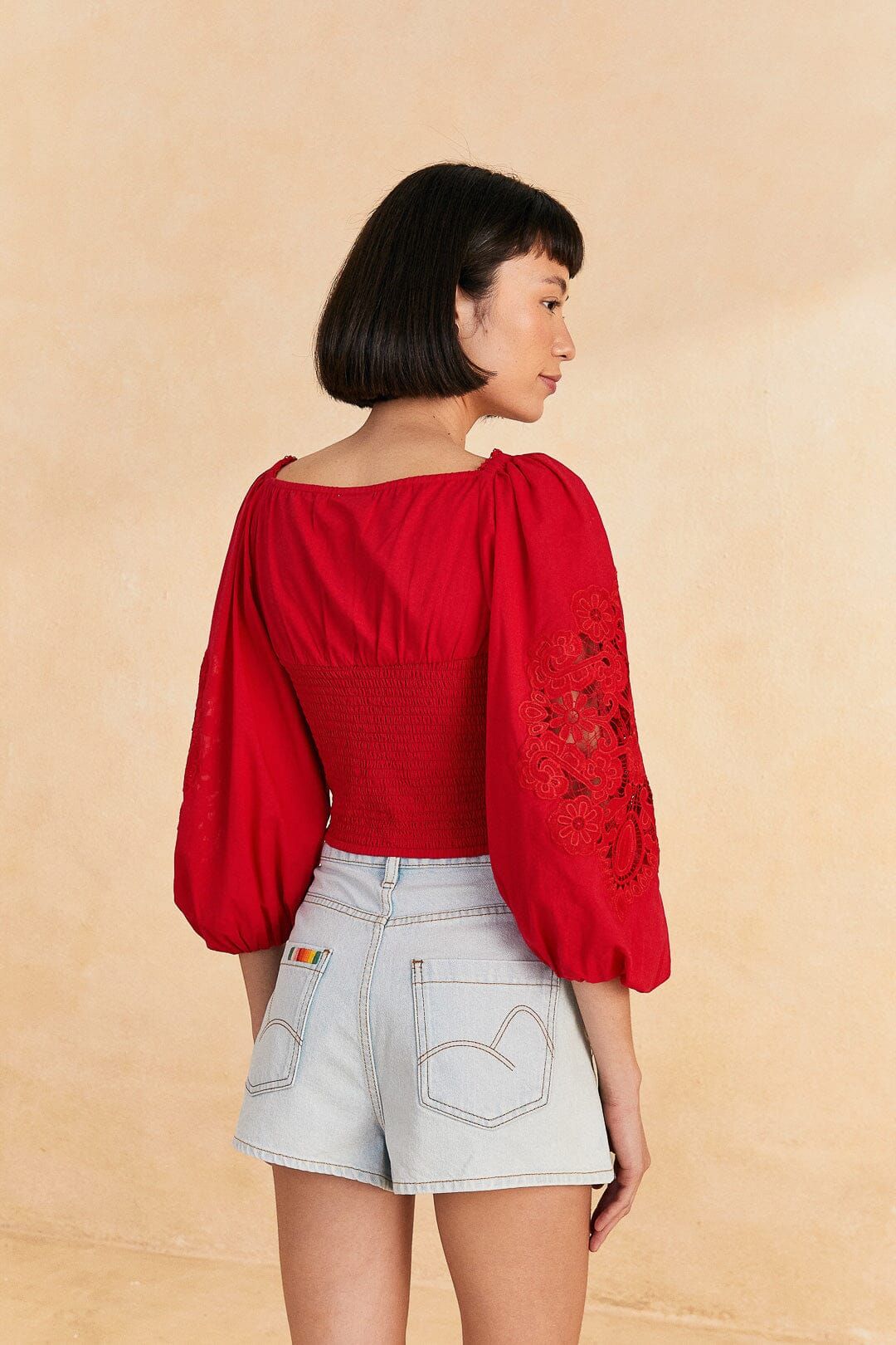 Red Lace Blouse sold by FARM Rio product image thumbnail 4