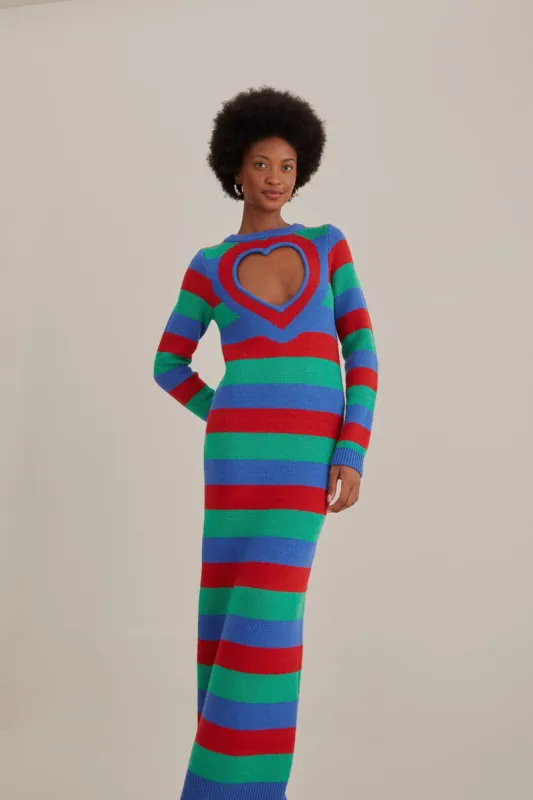 Striped Heart Knit Dress sold by FARM Rio
