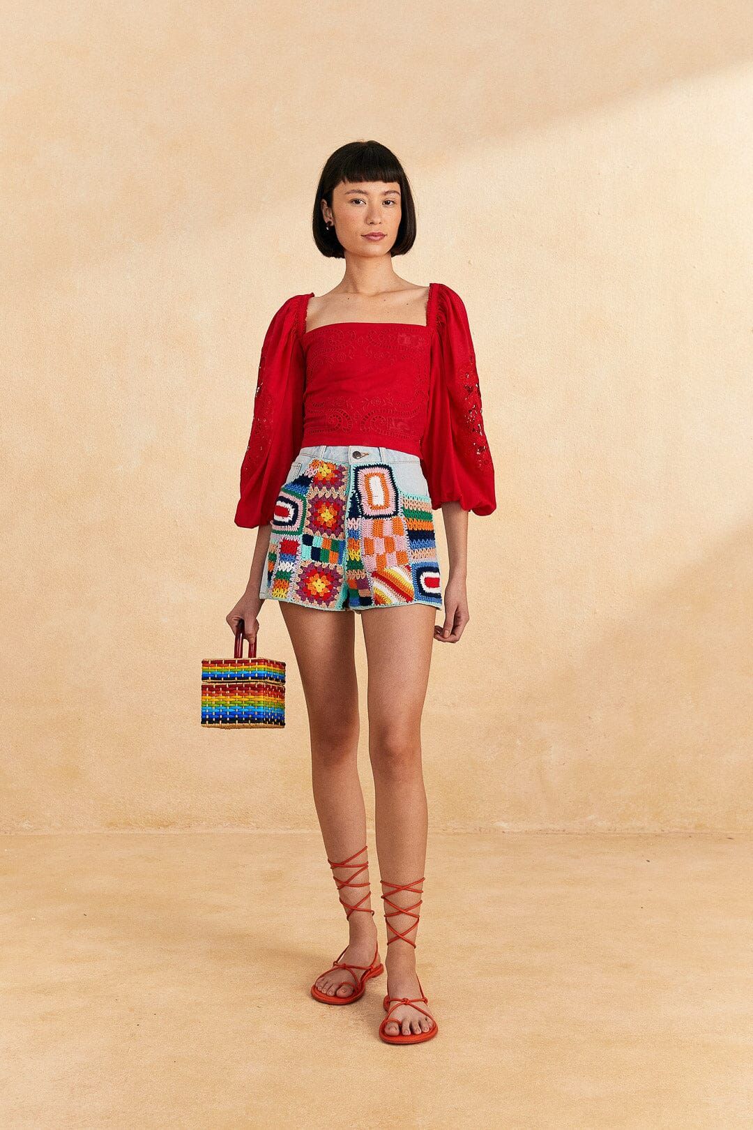 Red Lace Blouse sold by FARM Rio product image thumbnail 2