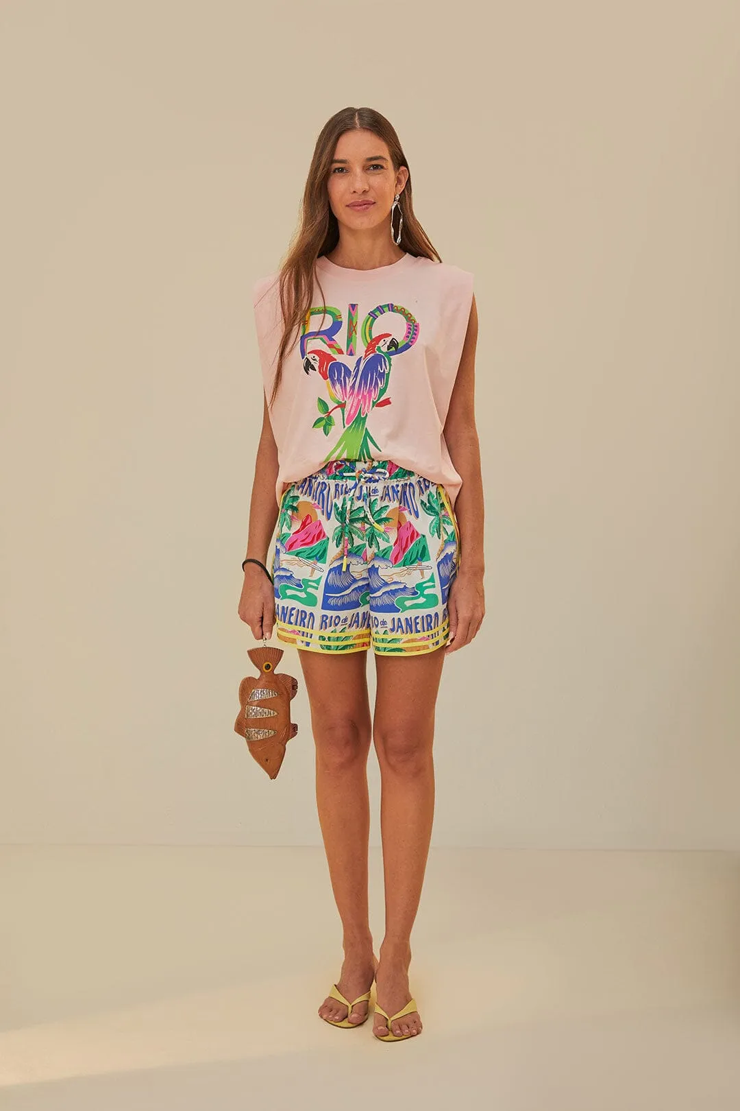 Pink Rio Shoulder Pad Organic Cotton T-Shirt sold by FARM Rio product image thumbnail 2