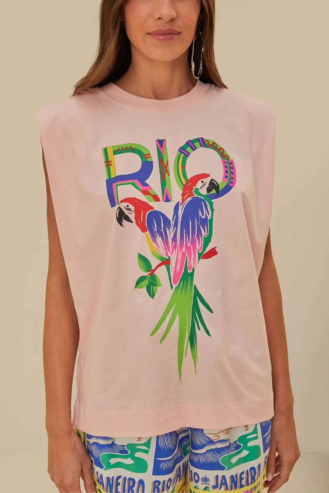 Pink Rio Shoulder Pad Organic Cotton T-Shirt sold by FARM Rio product image thumbnail 3