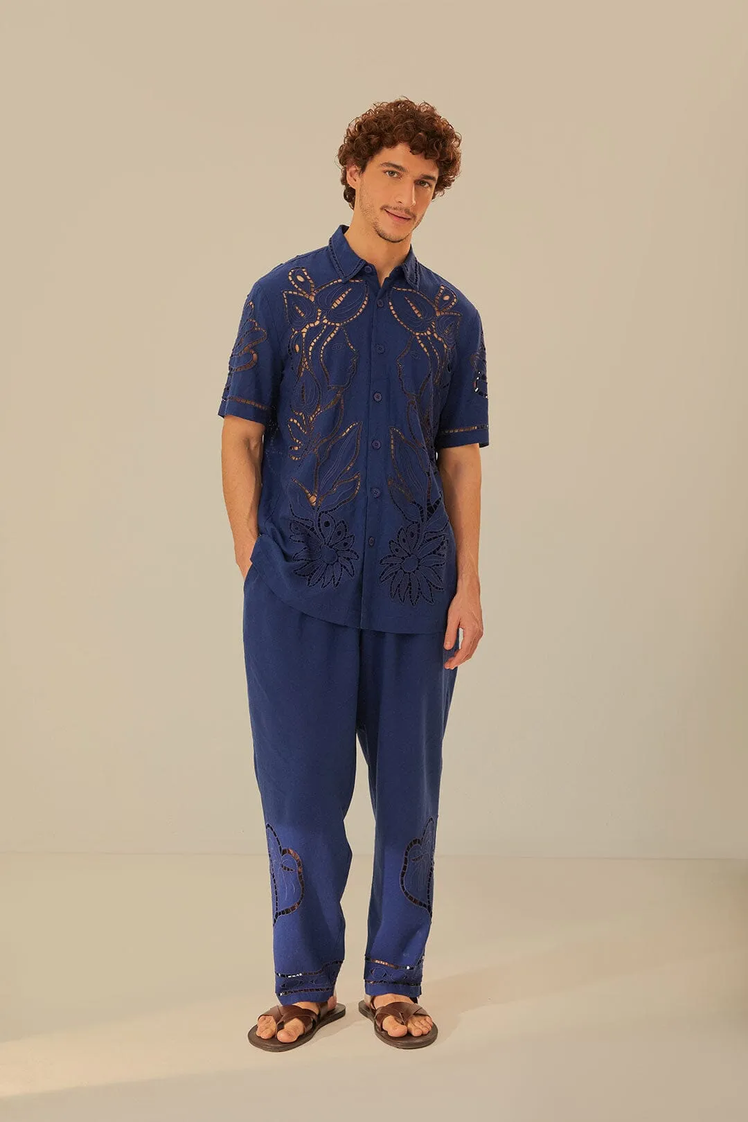 Surrealist Richelieu Embroidered Euroflax™ Premium Linen Pants sold by FARM Rio