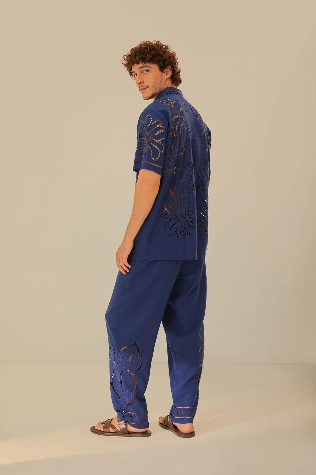 Surrealist Richelieu Embroidered Euroflax™ Premium Linen Pants sold by FARM Rio product image thumbnail 4