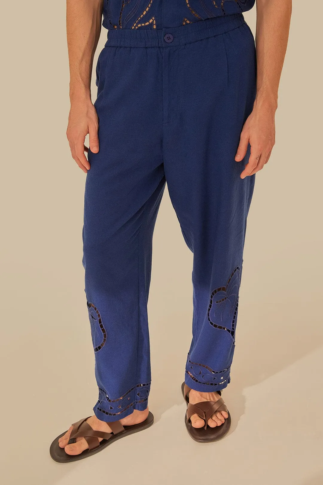 Surrealist Richelieu Embroidered Euroflax™ Premium Linen Pants sold by FARM Rio product image thumbnail 3