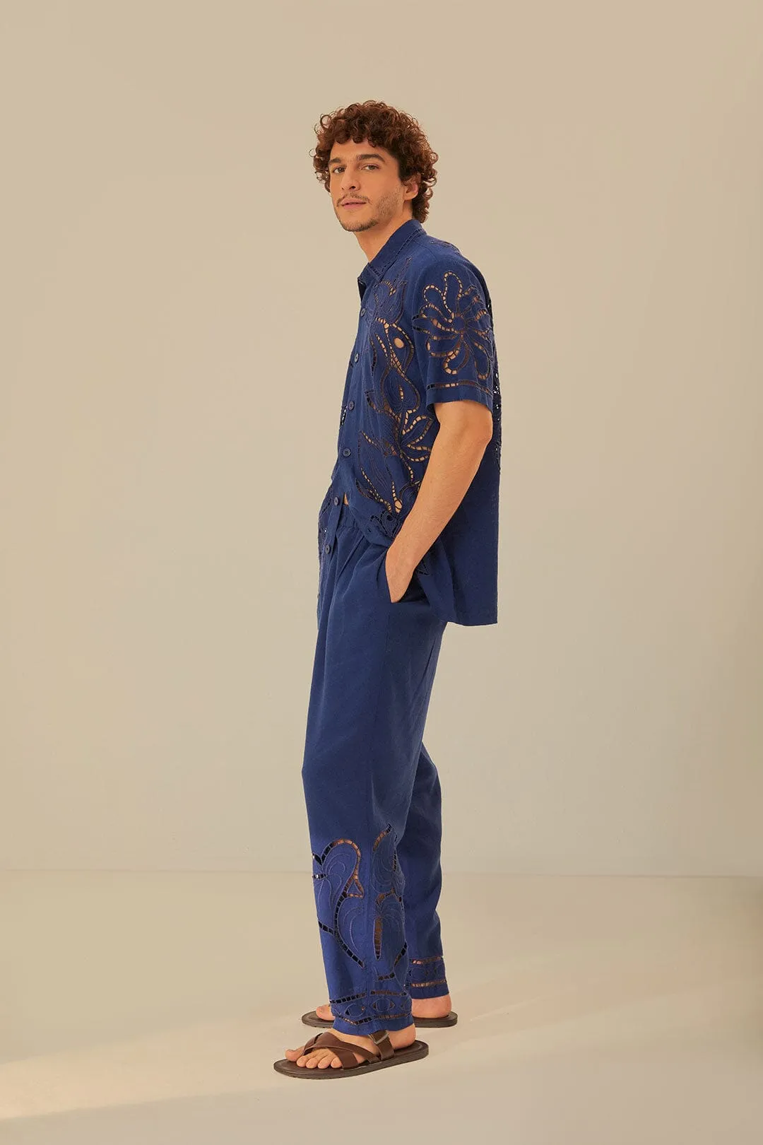 Surrealist Richelieu Embroidered Euroflax™ Premium Linen Pants sold by FARM Rio product image thumbnail 2