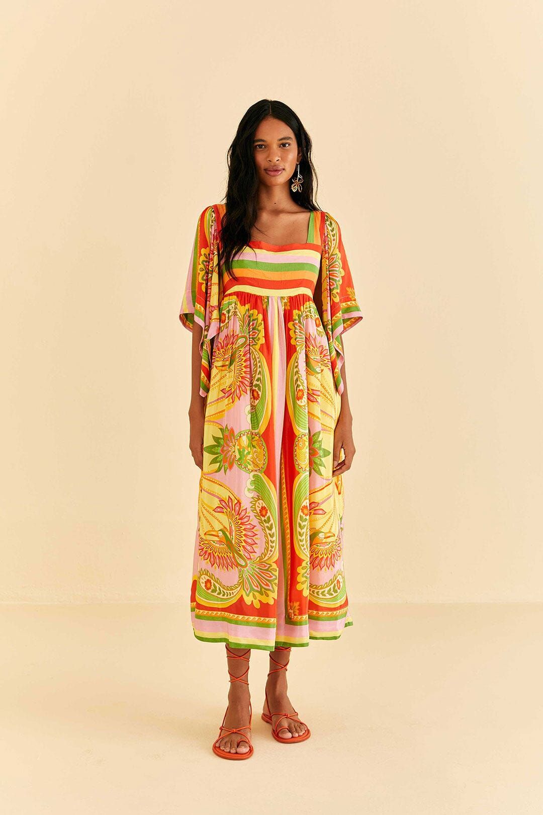 Beach Toucans Scarf Midi Dress sold by FARM Rio