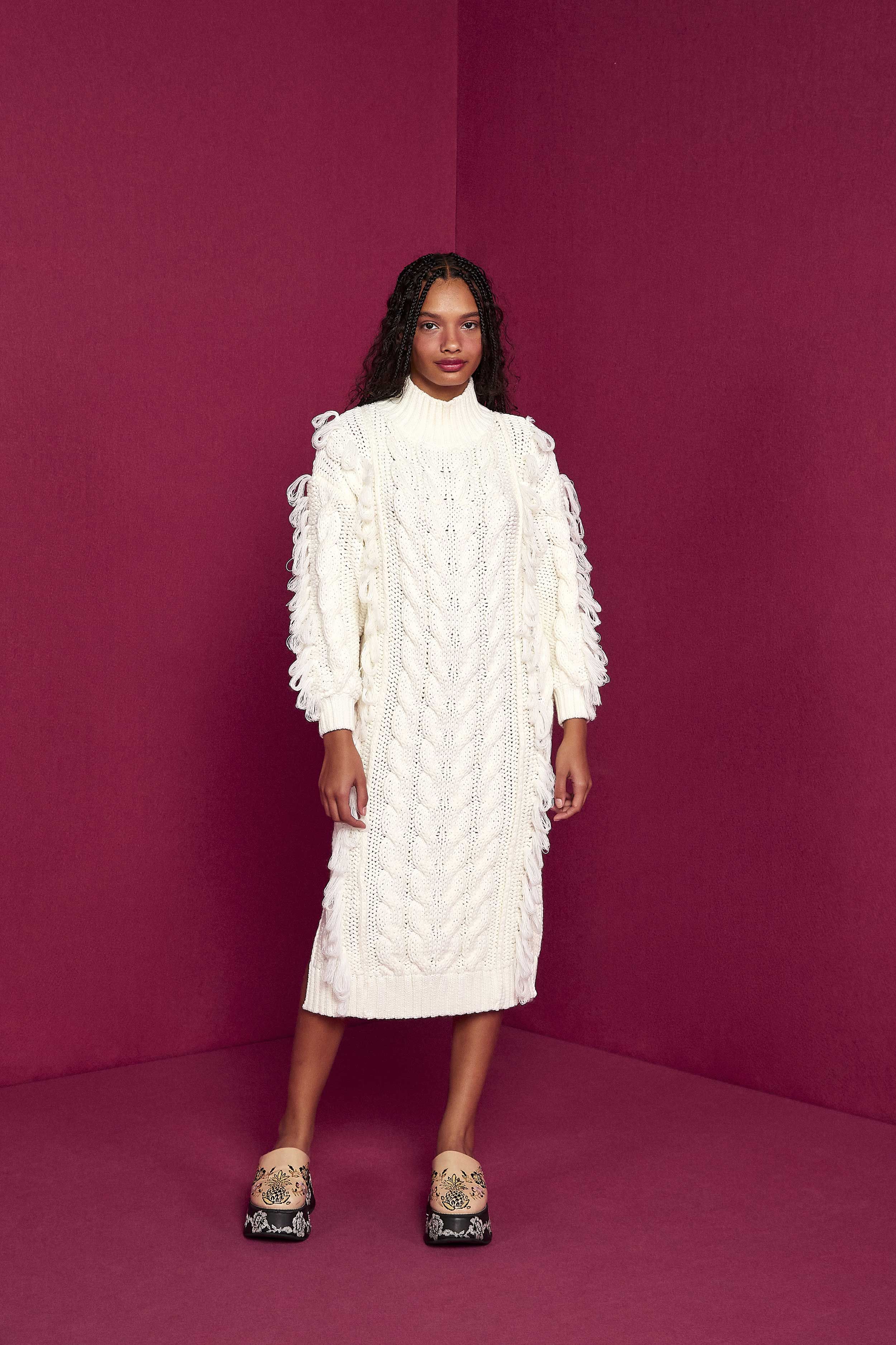 White Midi Sweater Dress sold by FARM Rio product image thumbnail 4