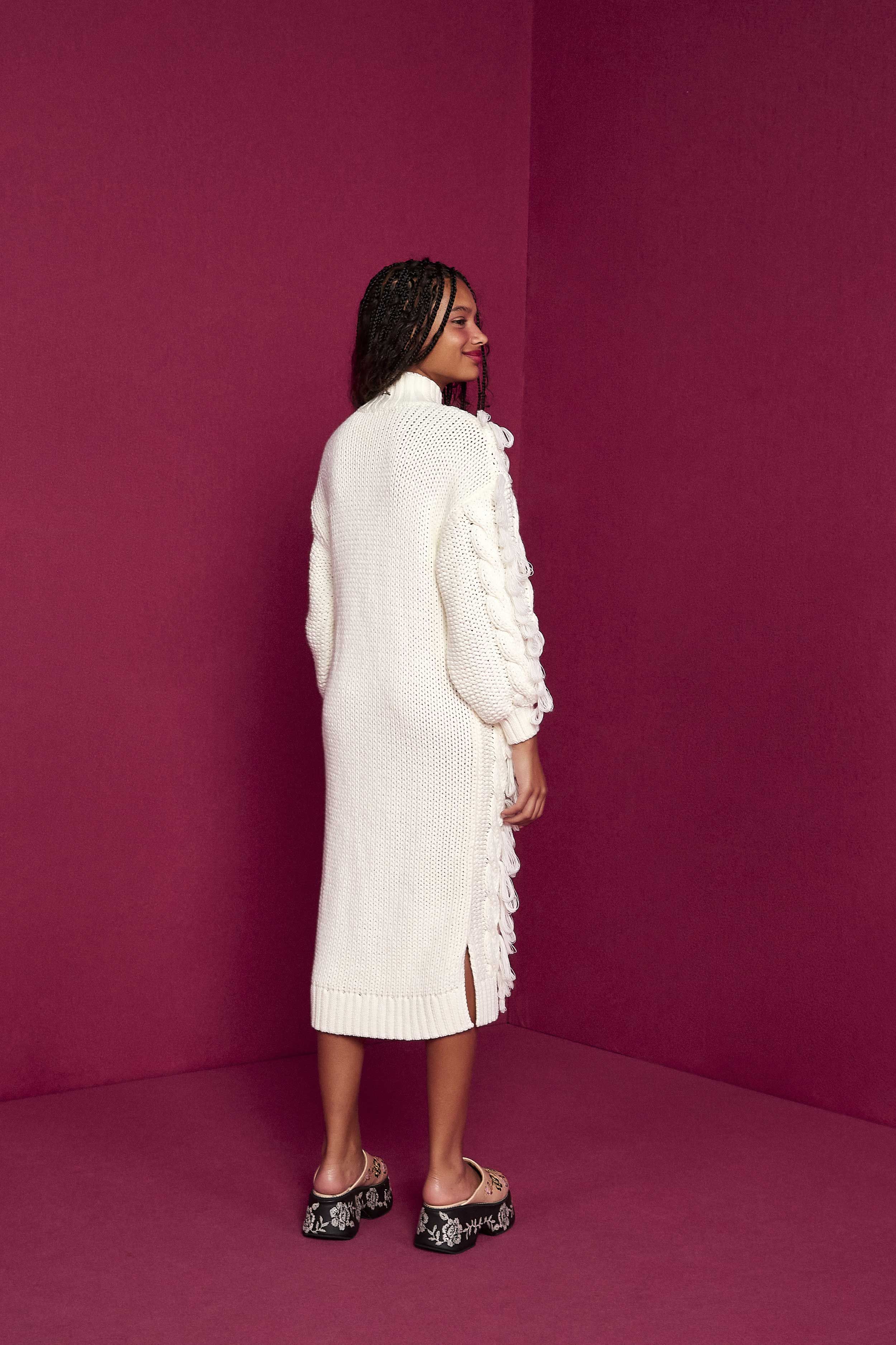 White Midi Sweater Dress sold by FARM Rio product image thumbnail 2