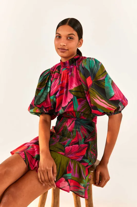 Midnight Leaves Mini Dress sold by FARM Rio