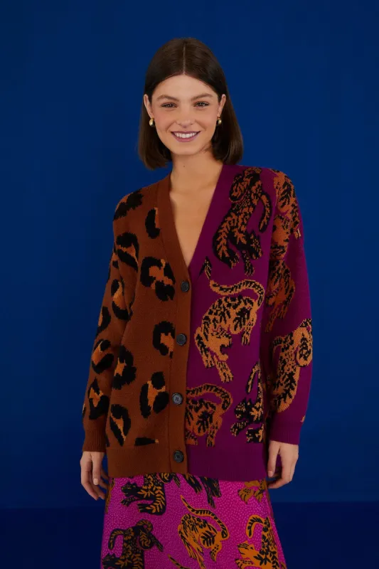Mixed Wild Leopards Cardigan made by FARM Rio