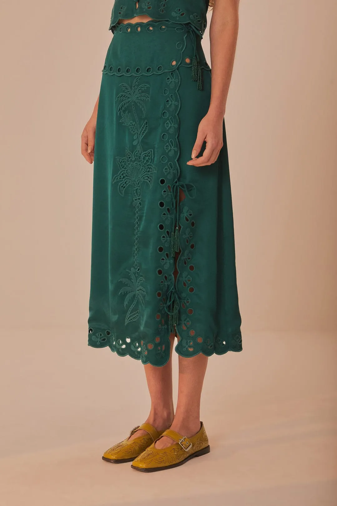 Green Richelieu Midi Skirt sold by FARM Rio product image thumbnail 2