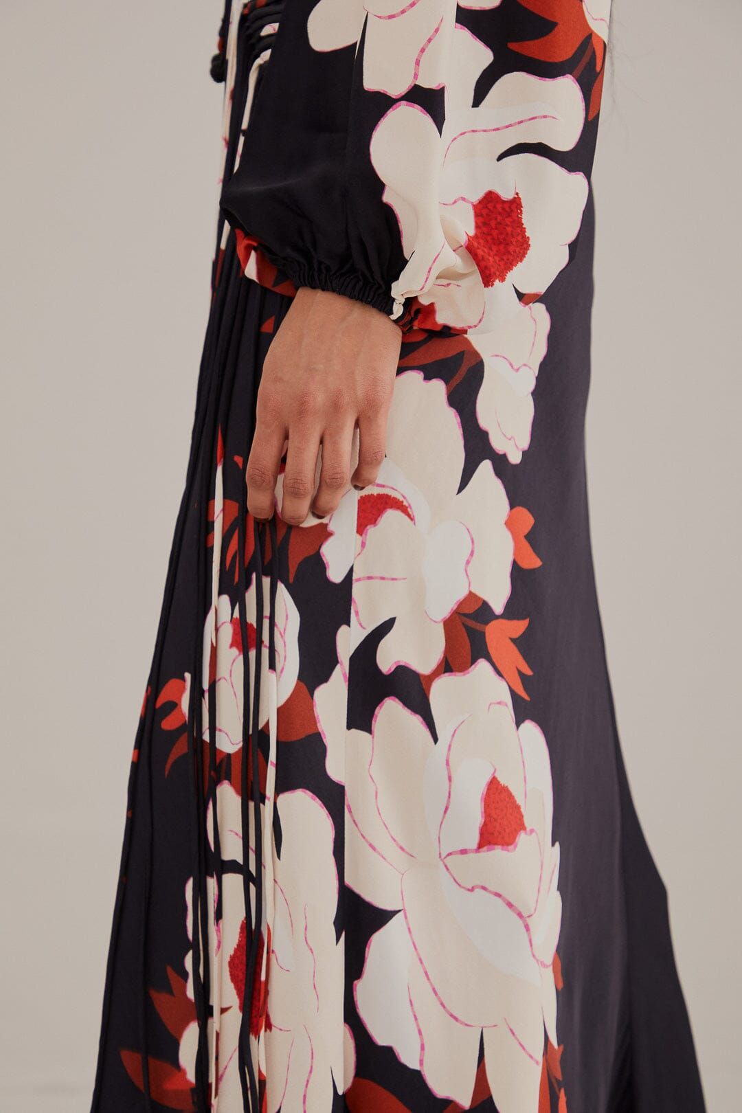 Black Peony Fringe Midi Skirt sold by FARM Rio product image thumbnail 4