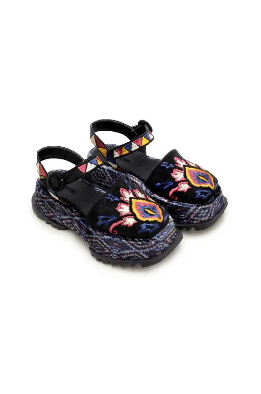 Black Closed Toe Platform Sandal sold by FARM Rio