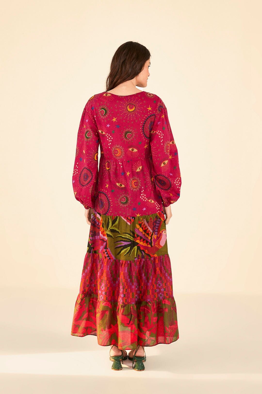 Mixed Prints Embroidered Yoke Maxi Dress sold by FARM Rio product image thumbnail 4