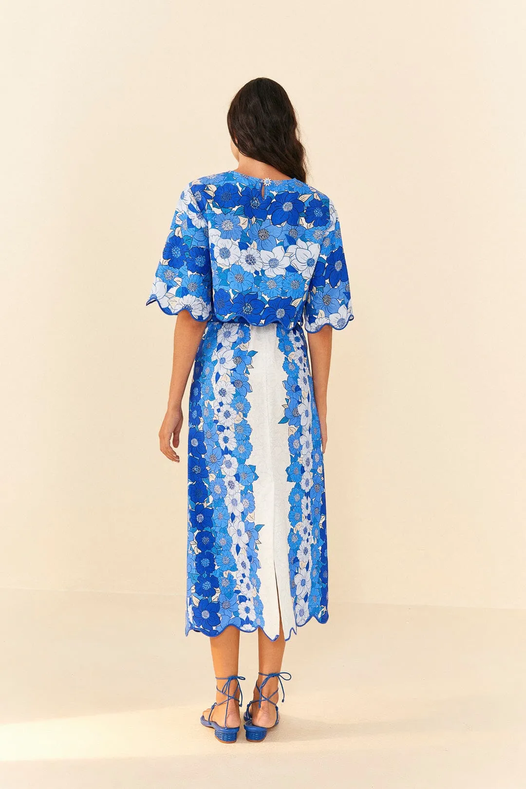 Blue Flower Stripes Crop Top sold by FARM Rio product image thumbnail 4