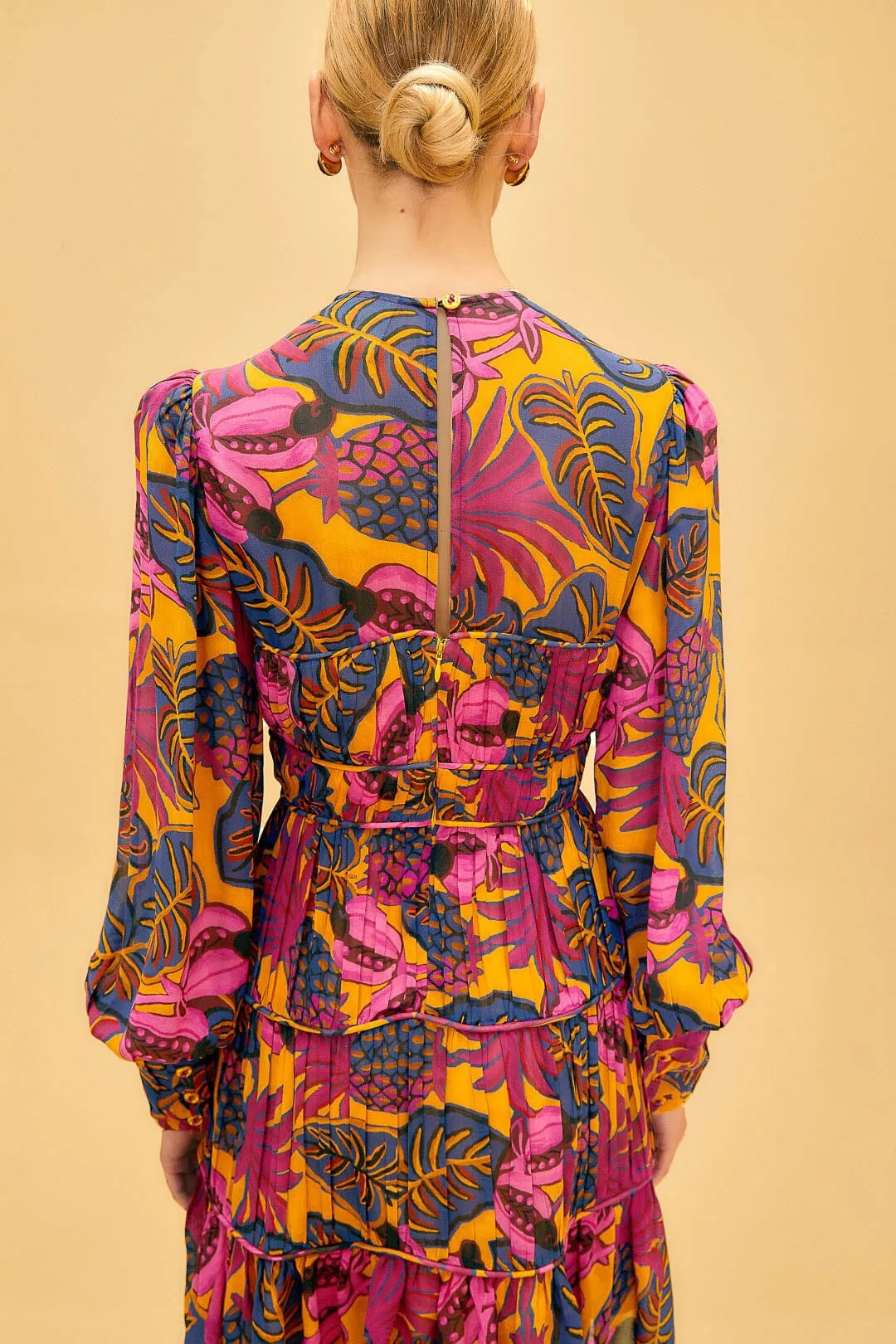 Yellow Fruit Dream Long Sleeve Mini Dress sold by FARM Rio product image thumbnail 5