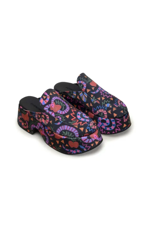 Black Amazon Platform Loafer Mule sold by FARM Rio
