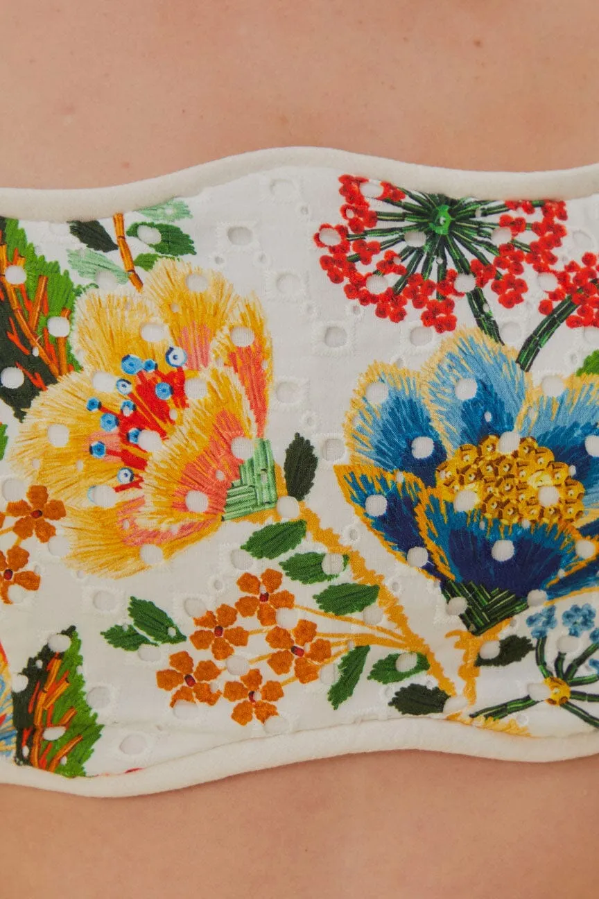 White Delicate Garden Sleeveless Crop Top sold by FARM Rio product image thumbnail 5