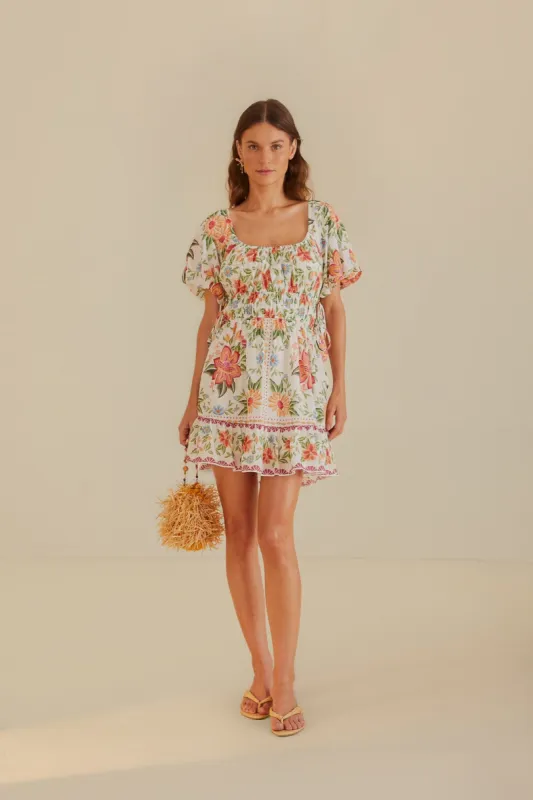 Off-White Bloom Garden Euroflax™Premium Linen Mini Dress sold by FARM Rio