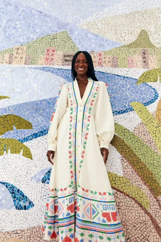 Graphic Embroidery Maxi Dress sold by FARM Rio