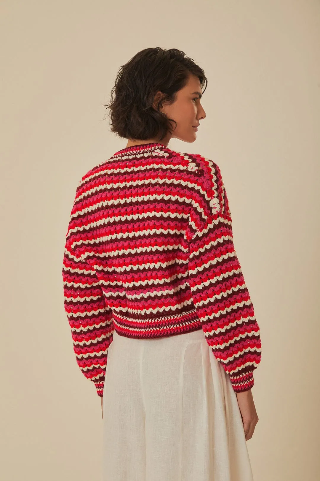 Colorful Stripes Crochet Cardigan sold by FARM Rio product image thumbnail 3
