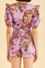 Lilac Floral Monkey Short Sleeve Romper sold by FARM Rio