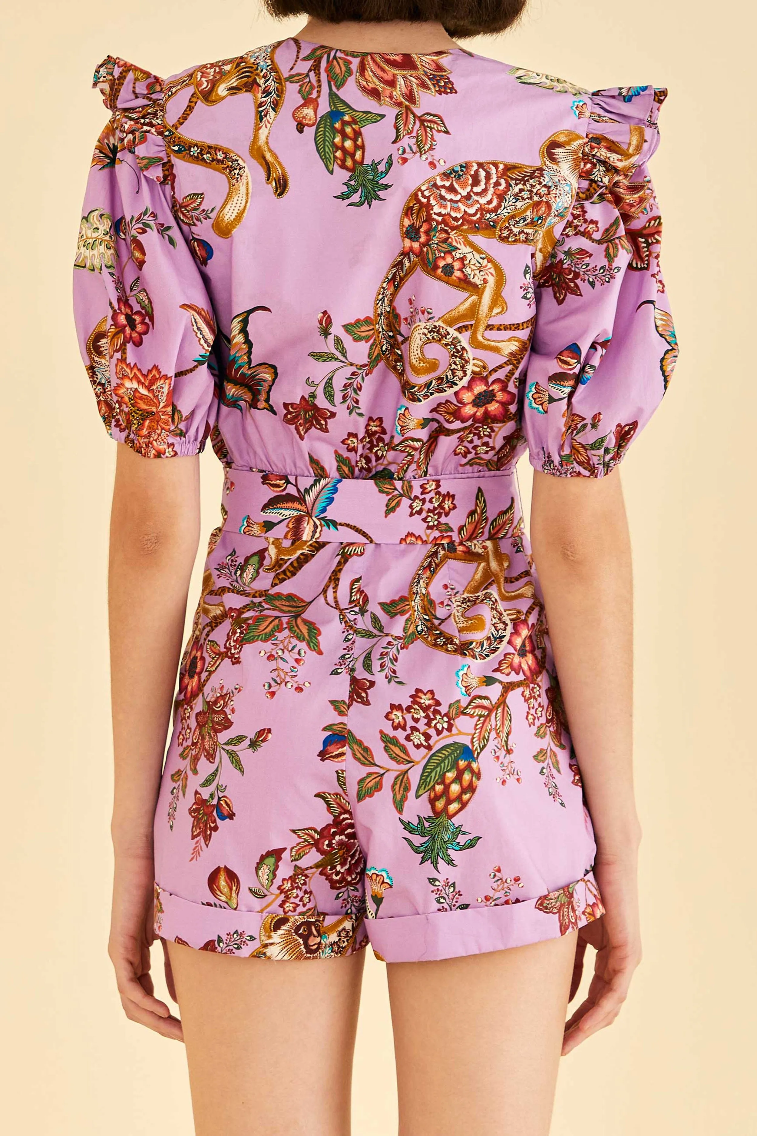 Lilac Floral Monkey Short Sleeve Romper sold by FARM Rio product image thumbnail 2