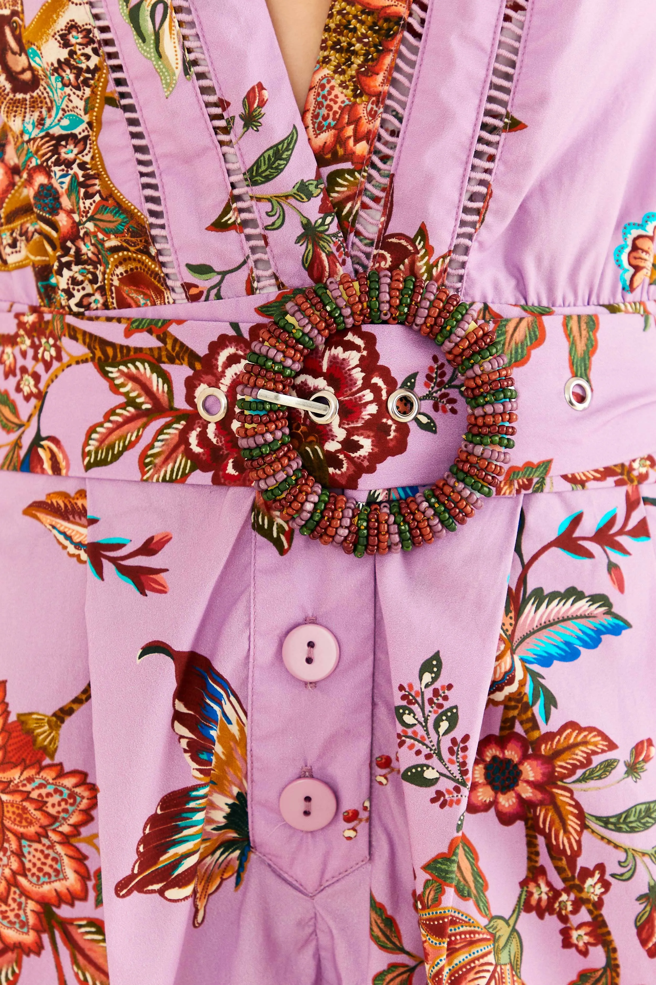 Lilac Floral Monkey Short Sleeve Romper sold by FARM Rio product image thumbnail 5