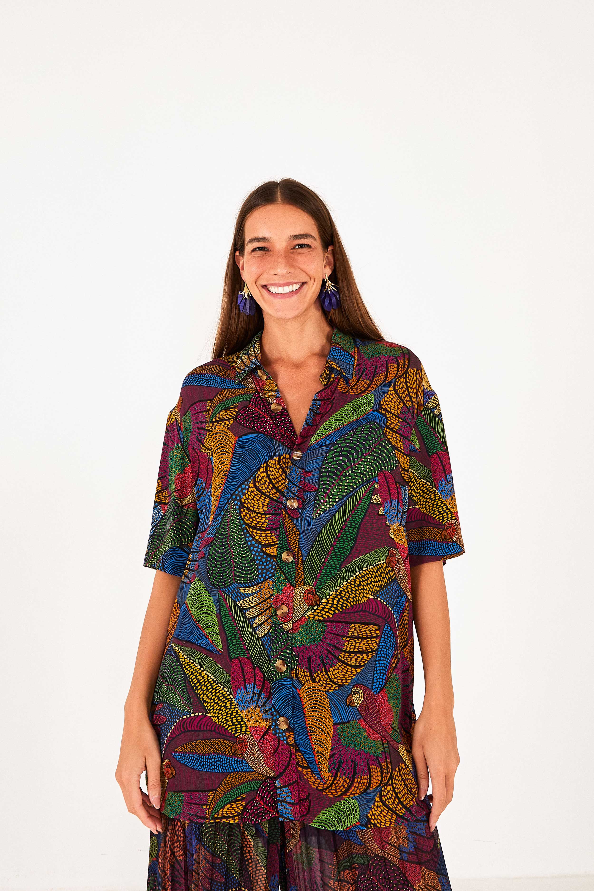 Dotted Macaws Uni Shirt sold by FARM Rio