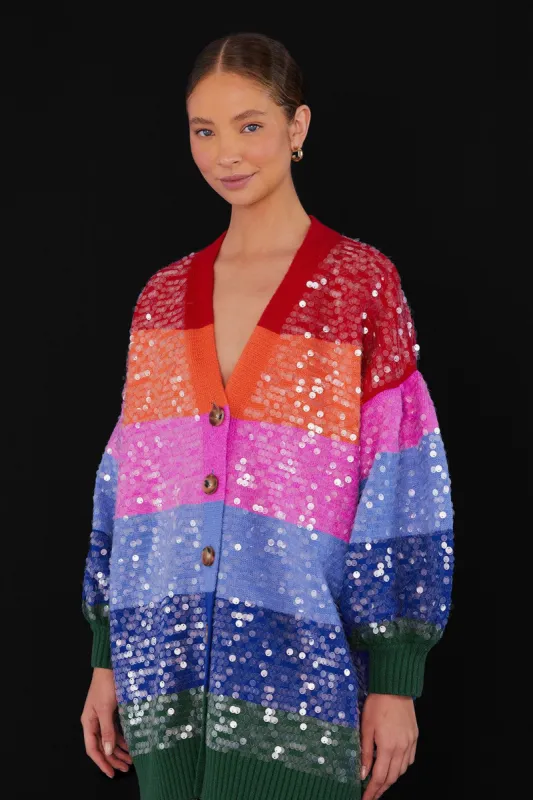 Ombre Stripes Sequin Cardigan sold by FARM Rio