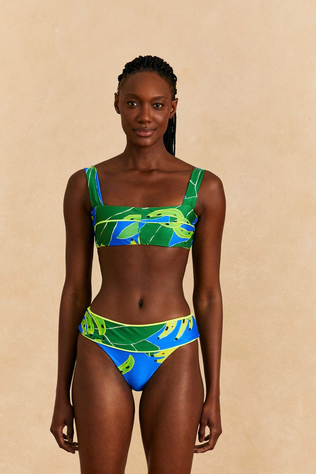 Blue Banana Leaves Full Bikini Bottom sold by FARM Rio