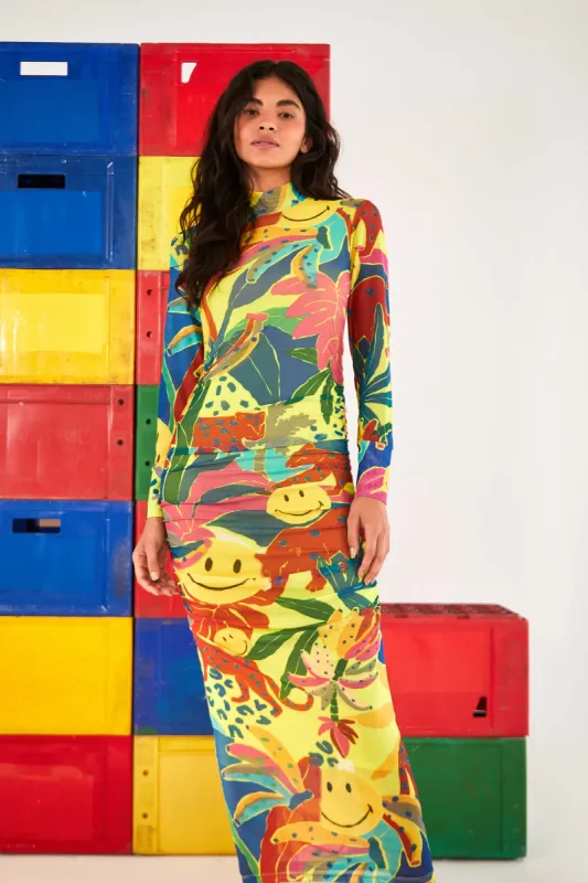Leopards Jungle Smiley® Rio Tulle Dress sold by FARM Rio