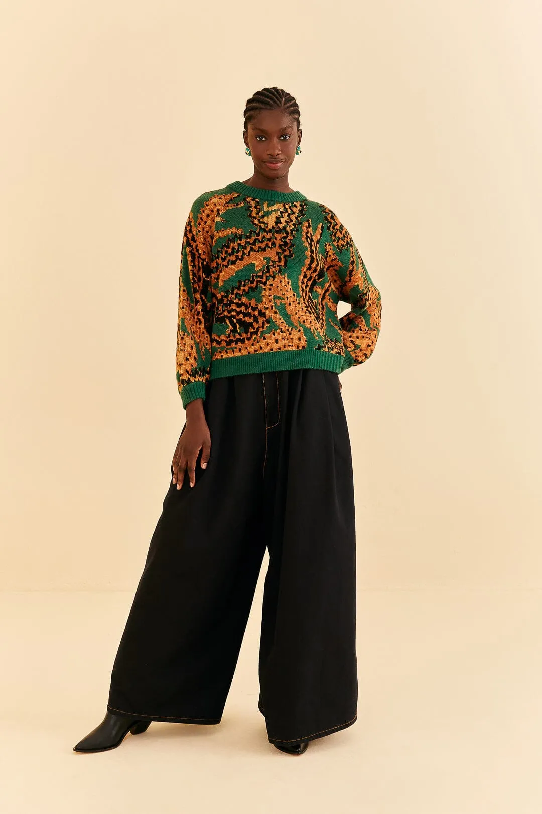 Green Croco Knit Sweater sold by FARM Rio product image thumbnail 2