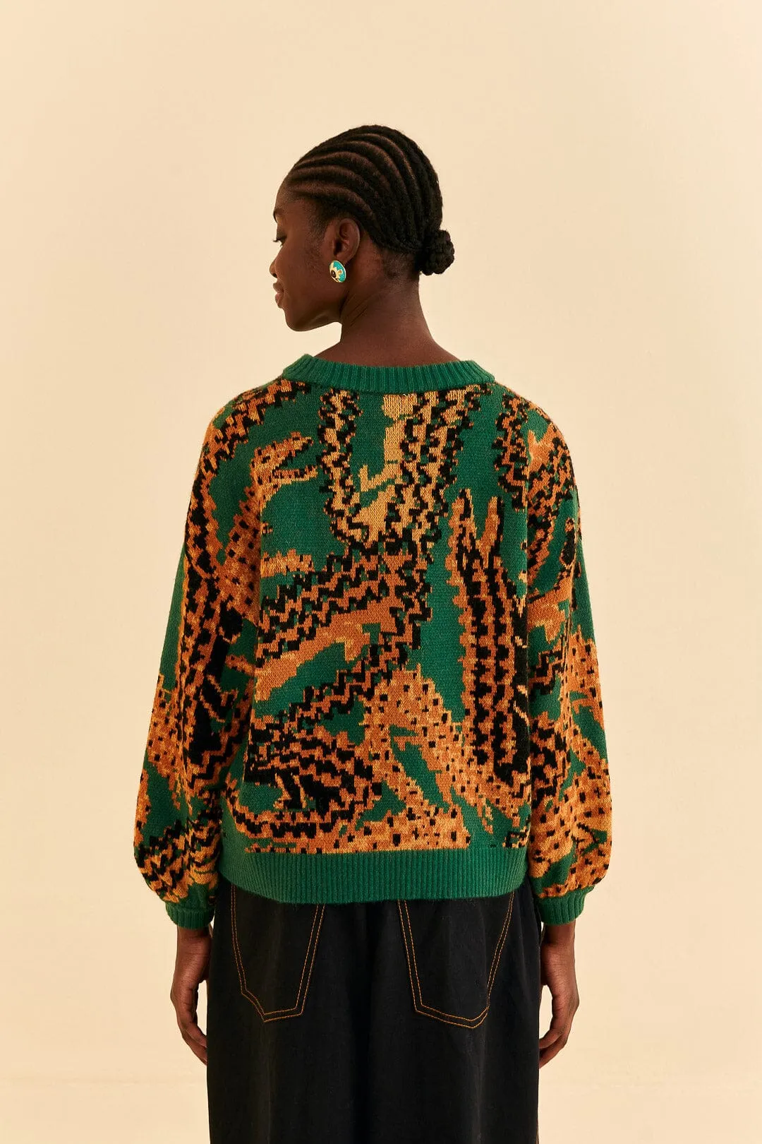 Green Croco Knit Sweater sold by FARM Rio product image thumbnail 4