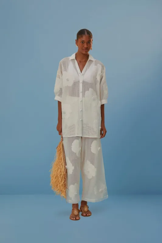 White Flower Pants sold by FARM Rio